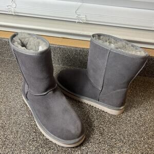 Koolaburra By Ugg Gray Suede Tall Winter Boots Women's 9 W Sherpa Lining Pull On